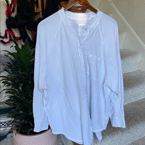 Aerie Gauzy Knit Waffles Layering Shirt - Picture 2 of 15